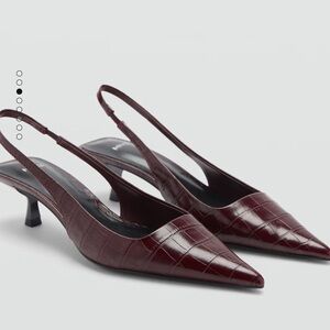 Mango Maroon Kitten Heels